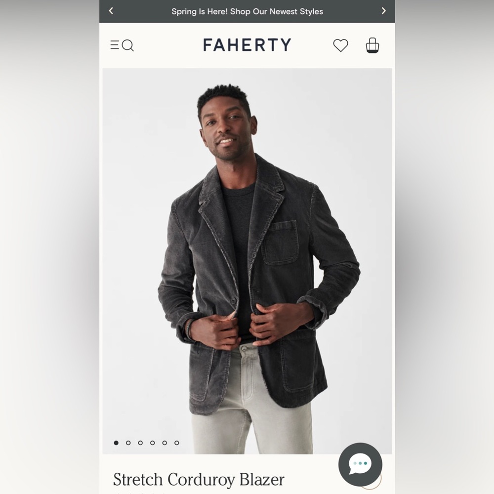 Faherty Stretch Corduroy Blazer in Mountain Slate